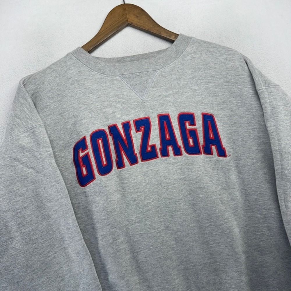 Vintage Gonzaga Bulldogs Sweatshirt Men's XL Gray College Crewneck Spellout y2k